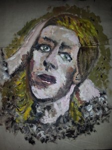 David Bowie - Hunky Dory album cover in Textile & Watercolour