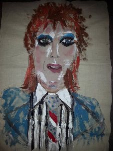 Ziggy Stardust Watercolour & Textile  Size A3 No2
