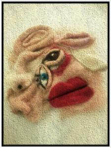 ' An Eye For An Eye ' Wool roving wall hanging 